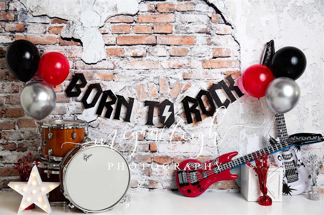 Kate Born to Rock with Guitar Children Backdrop Designed by Megan Leigh Photography - Image 2