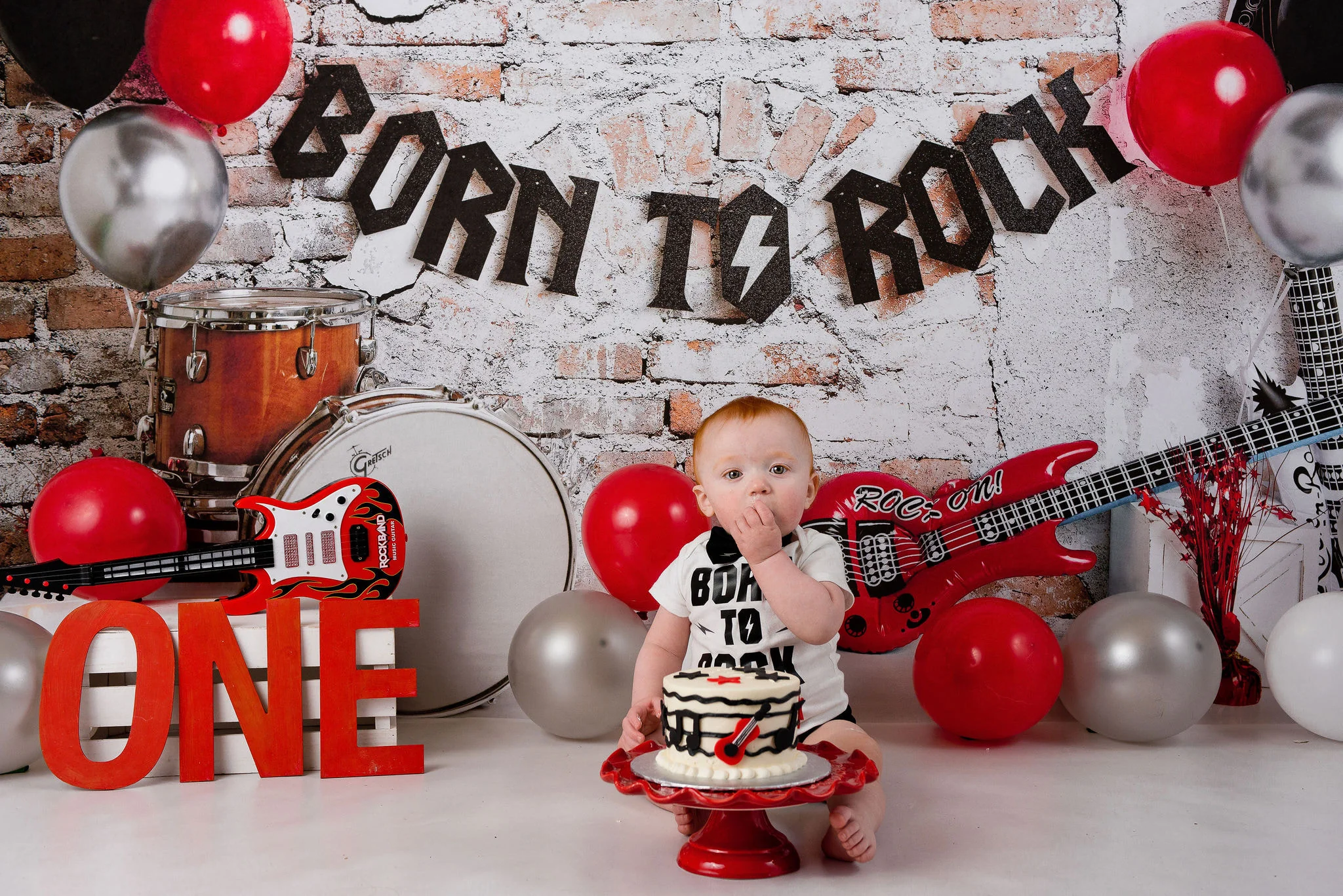 Kate Born to Rock with Guitar Children Backdrop Designed by Megan Leigh Photography - Image 6