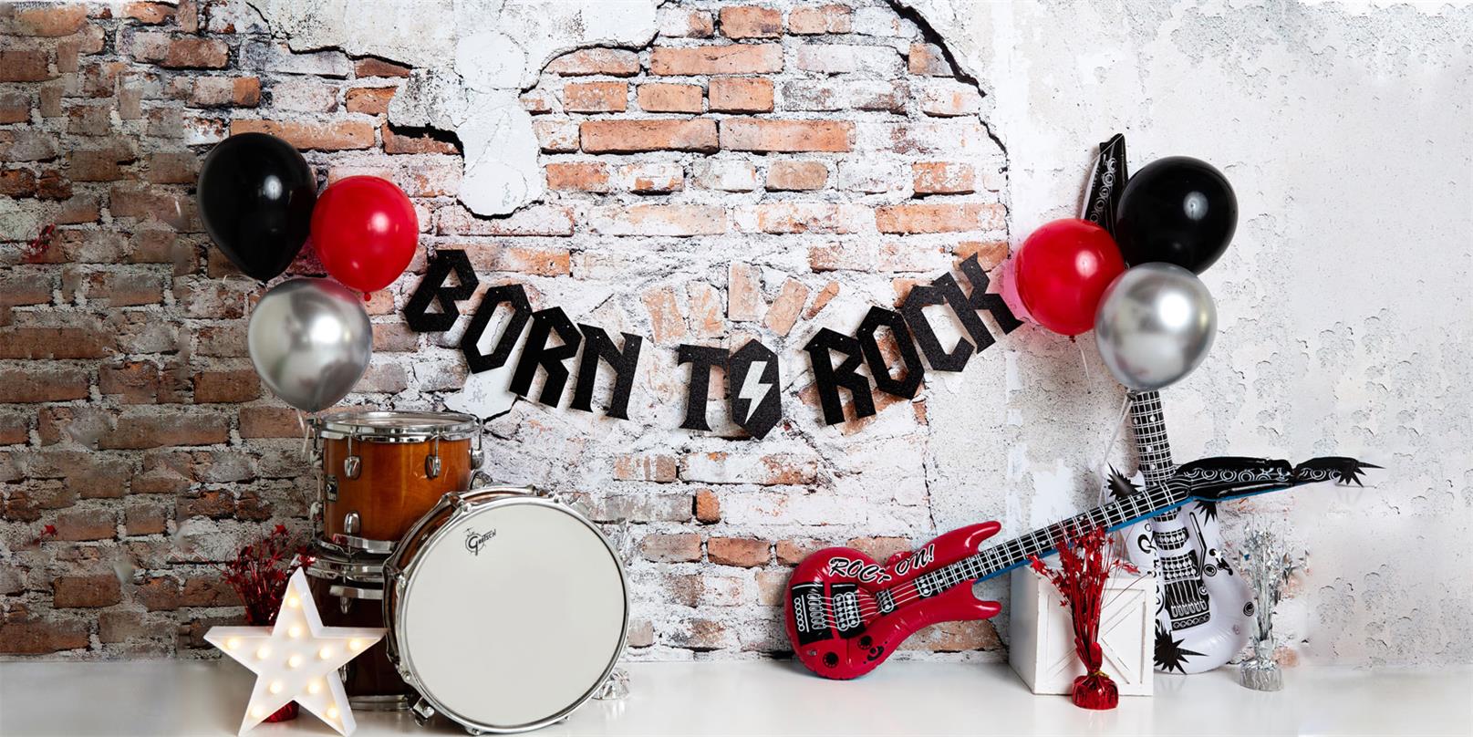 Kate Born to Rock with Guitar Children Backdrop Designed by Megan Leigh Photography - Image 8