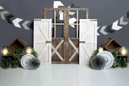 Kate Boy Gray Rustic Children Cake Smash Backdrop Designed by Megan Leigh Photography - Image 2