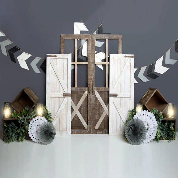 Kate Boy Gray Rustic Children Cake Smash Backdrop Designed by Megan Leigh Photography - Image 3