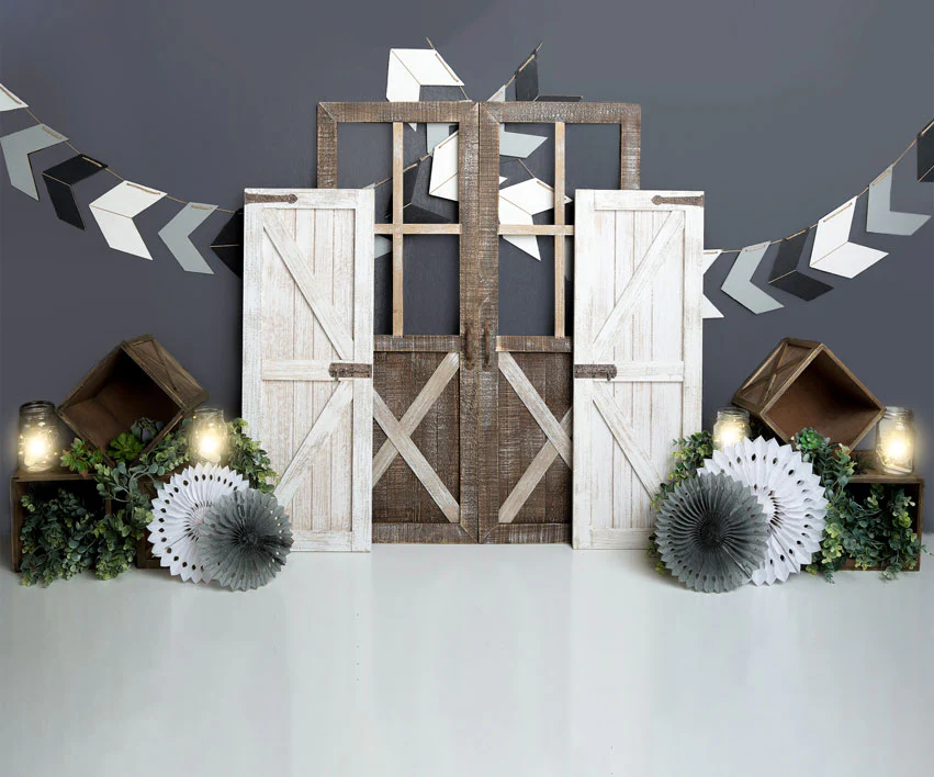 Kate Boy Gray Rustic Children Cake Smash Backdrop Designed by Megan Leigh Photography - Image 4