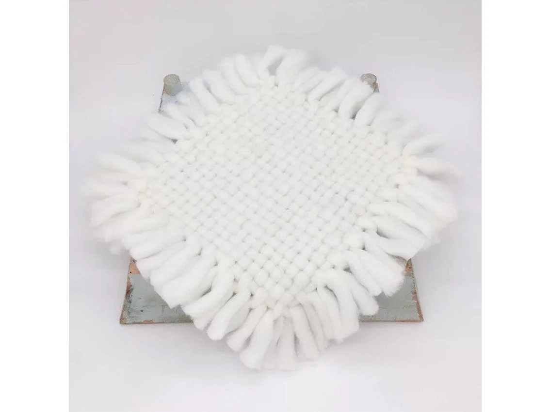 Kate Braided tassel Newborn Blanket Photo Studio Props Faux Fur Blanket - Image 5