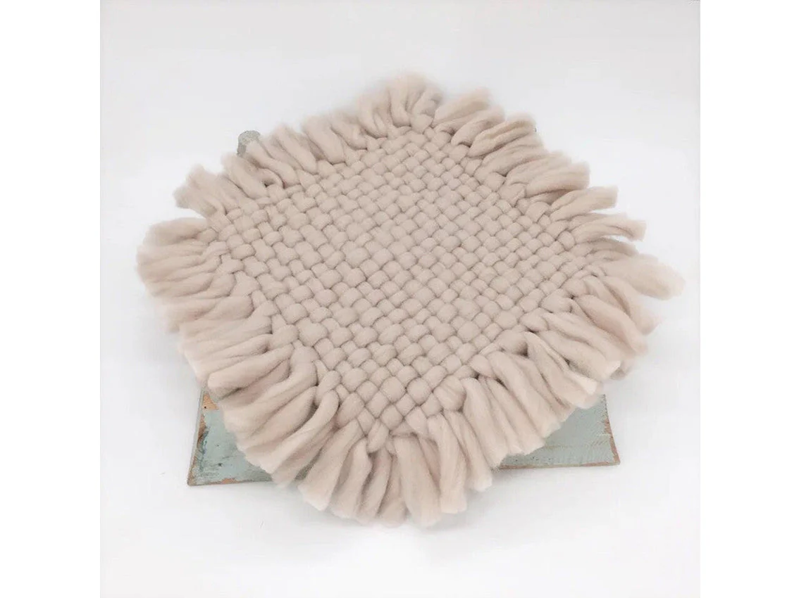 Kate Braided tassel Newborn Blanket Photo Studio Props Faux Fur Blanket - Image 6