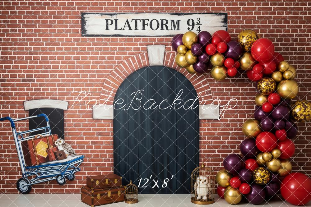 Kate Halloween Brick Wall Arch Luggage Owl Backdrop Designed by Patty Robert - Image 8