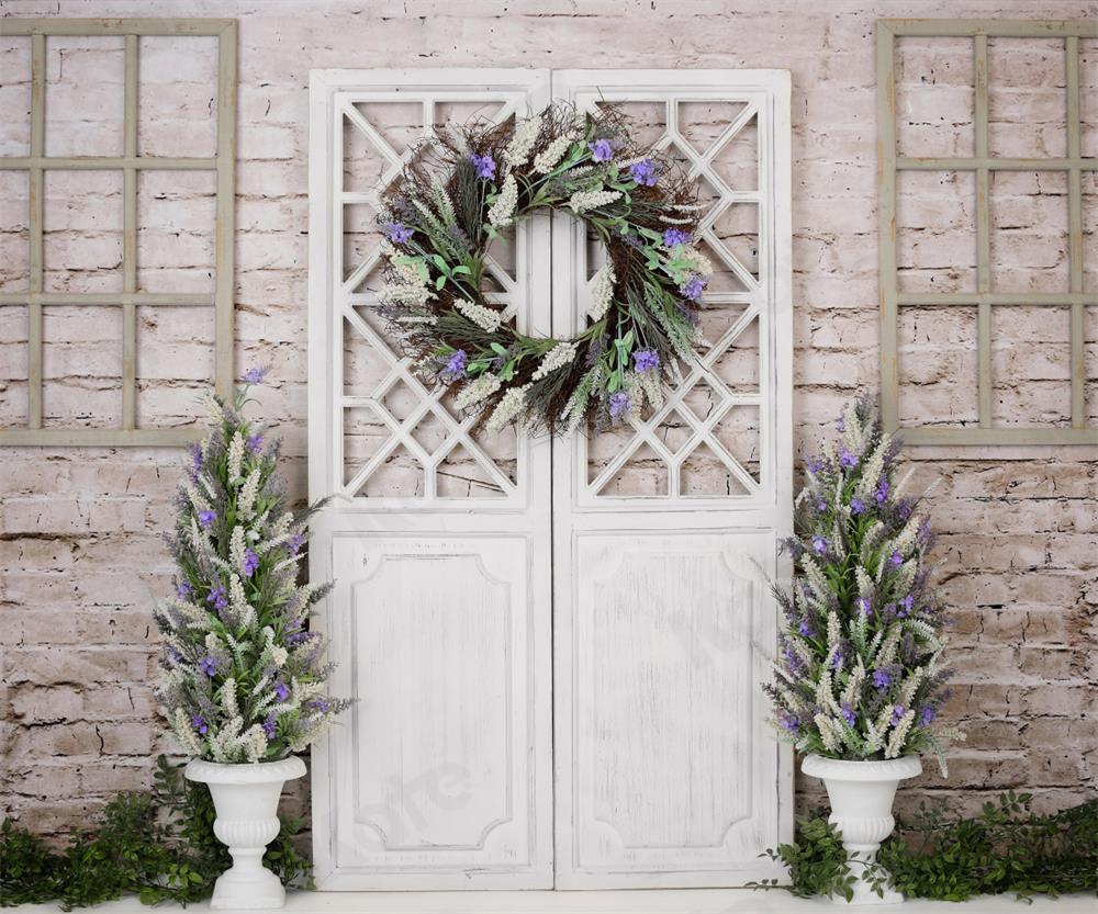 Kate Brick Wall Barn Door Backdrop for Photography - Image 3