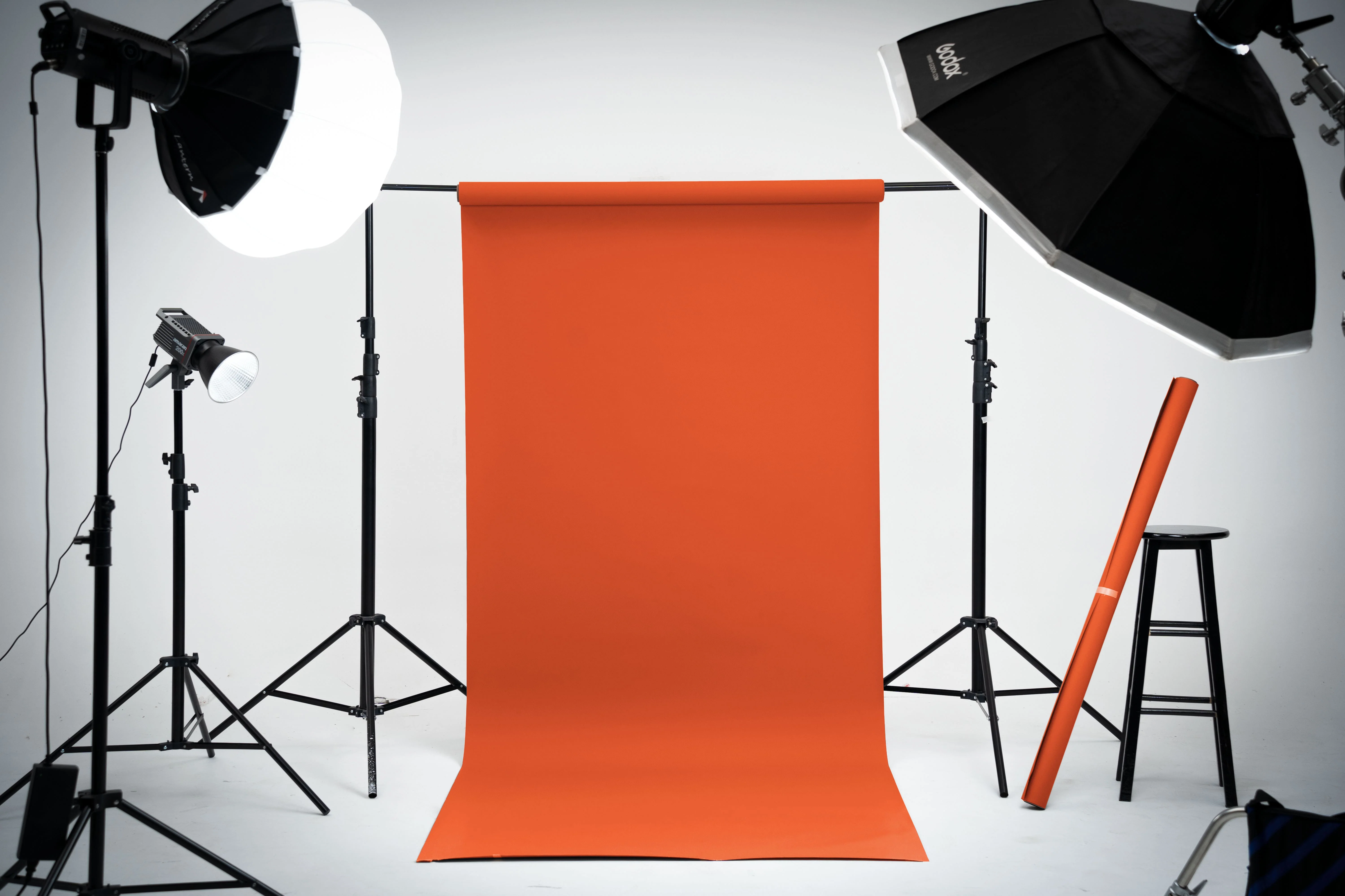 Kate Bright Orange Seamless Paper Backdrop for Photography - Image 4