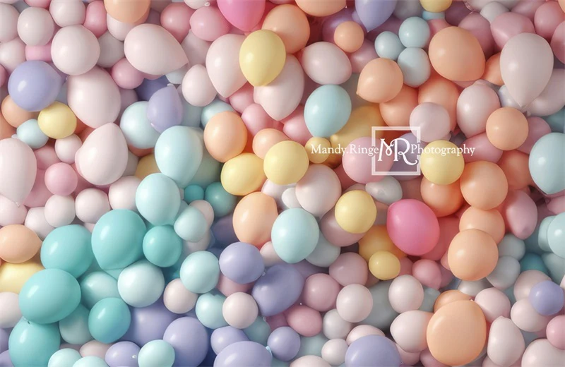 Kate Bright Pastel Rainbow Balloon Wall Backdrop Designed by Mandy Ringe Photography - Image 2