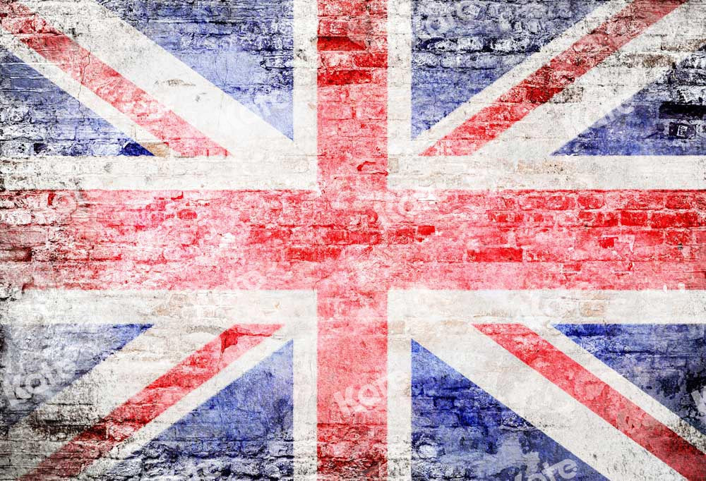 Kate British Flag Brick Wall Backdrop Designed by Chain Photography
