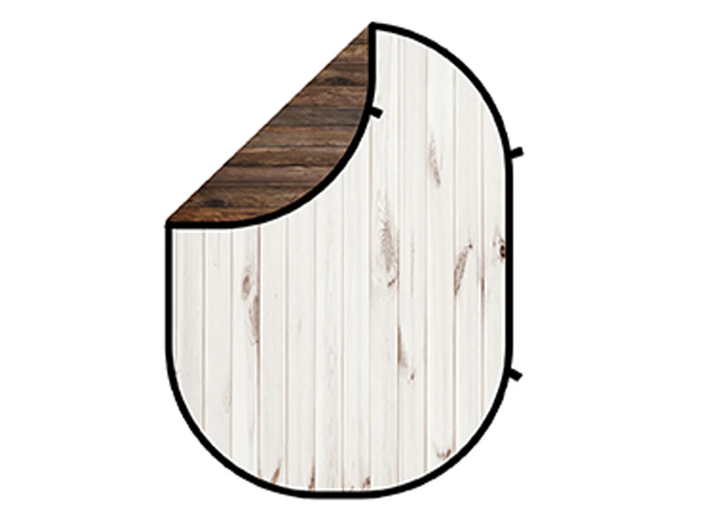 Kate Brown Wood/Grain White Wood Plank Collapsible Backdrop Photography 5X6.5ft(1.5x2m) - Image 2