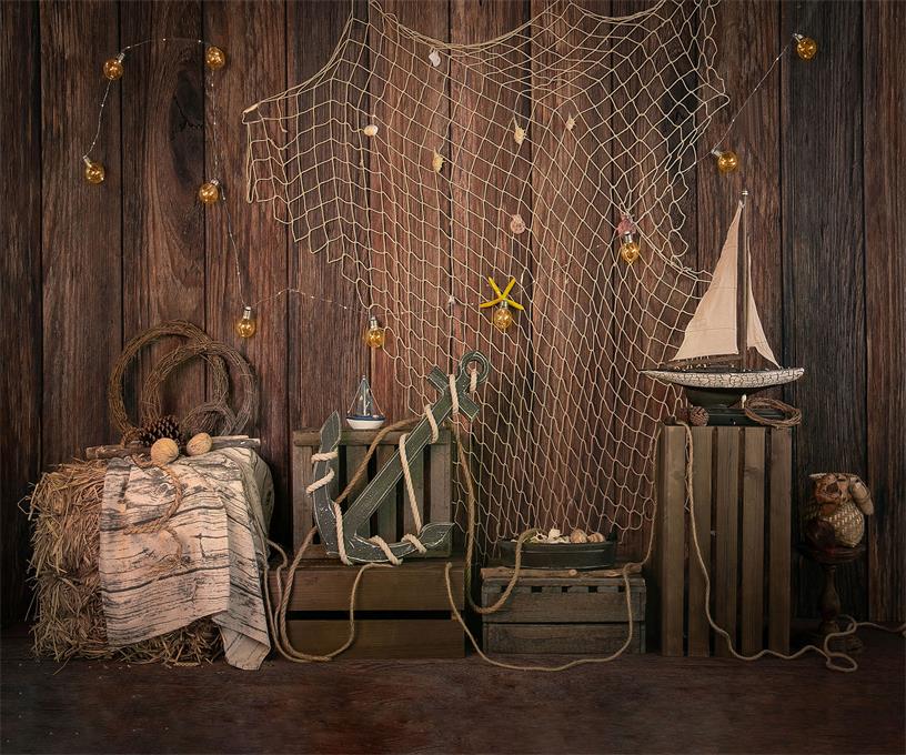 Kate Brown Wood Sailboat Anchor Summer Backdrop Designed by Jia Chan Photography - Image 3