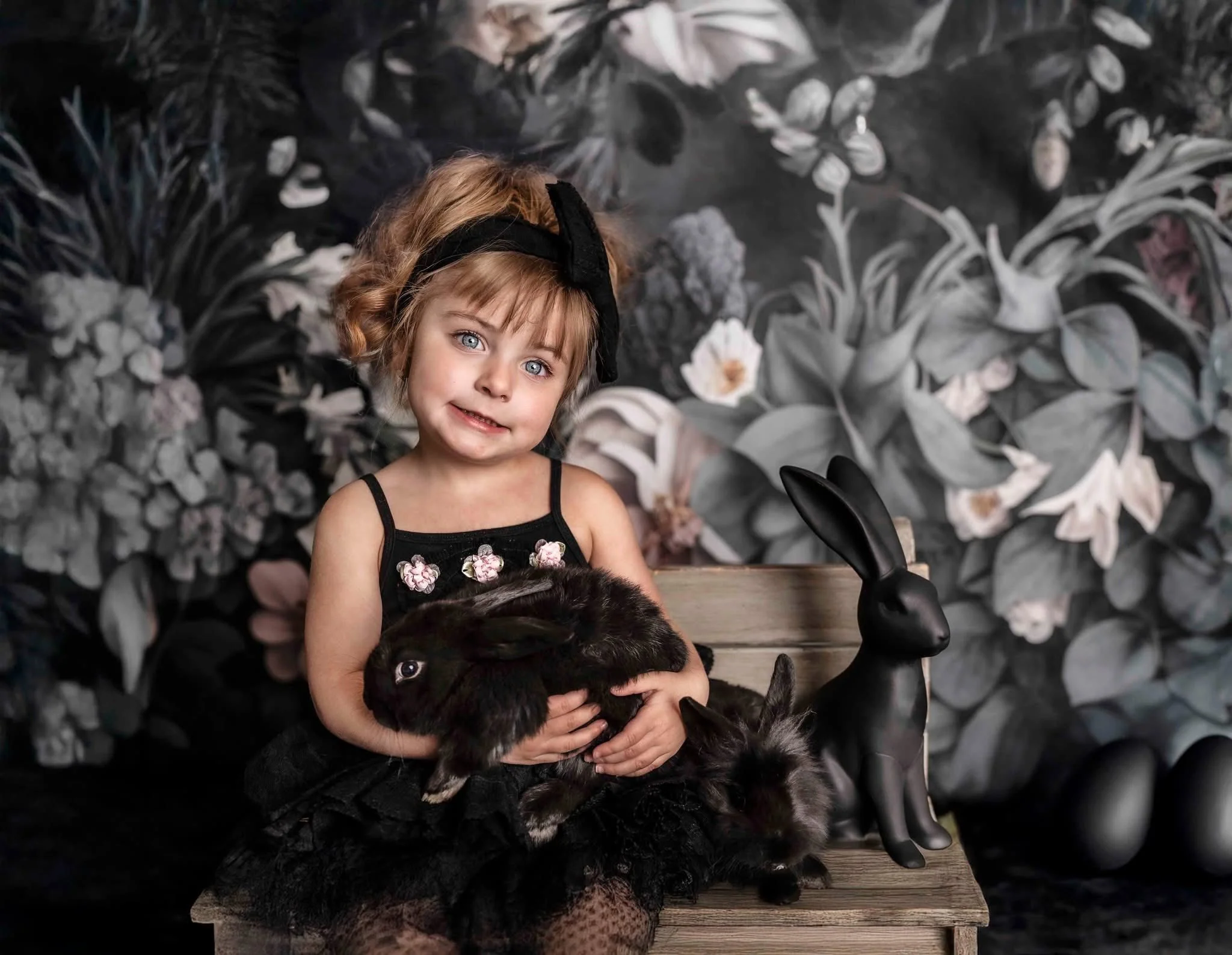 Kate Butterfly Flower Black Wall Backdrop Designed by Angela Marie Photography - Image 4