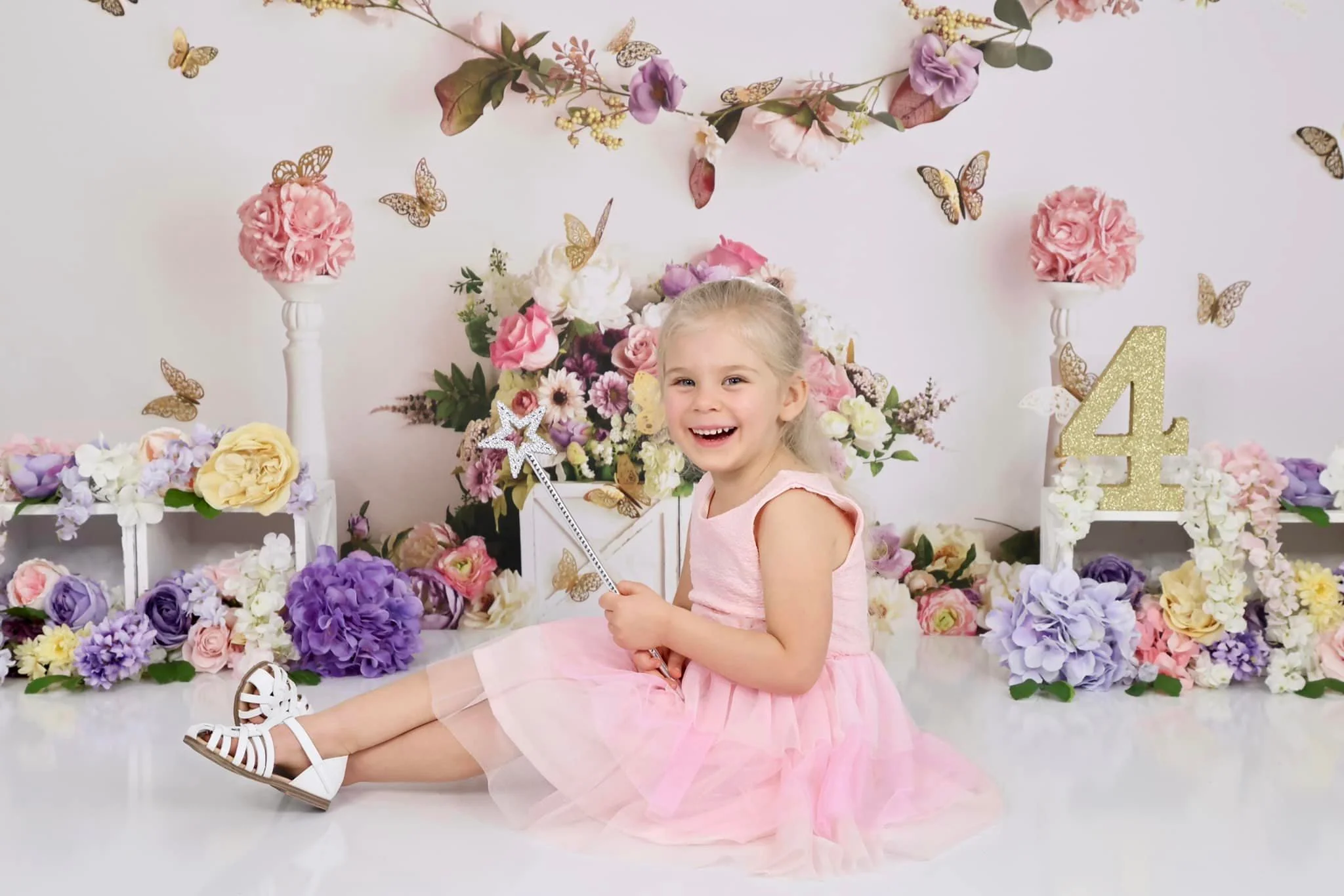 Kate Butterfly Garden Spring Backdrop Designed by Mandy Ringe Photography - Image 4