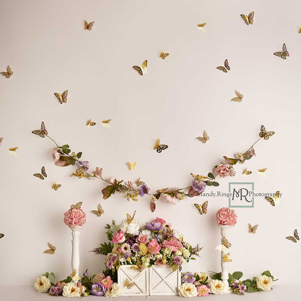Kate Butterfly Garden Spring Backdrop Designed by Mandy Ringe Photography - Image 5