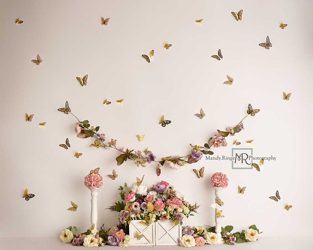 Kate Butterfly Garden Spring Backdrop Designed by Mandy Ringe Photography - Image 6