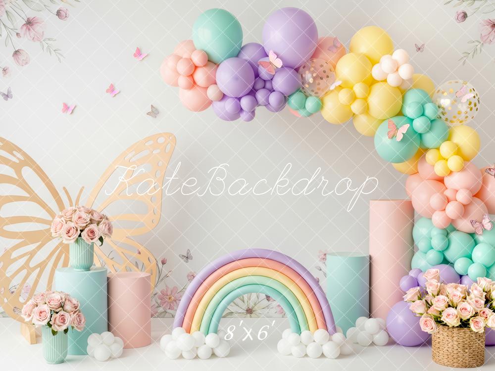 Kate Butterfly Rainbow Balloons Pastel Backdrop Designed by Patty Robert - Image 3