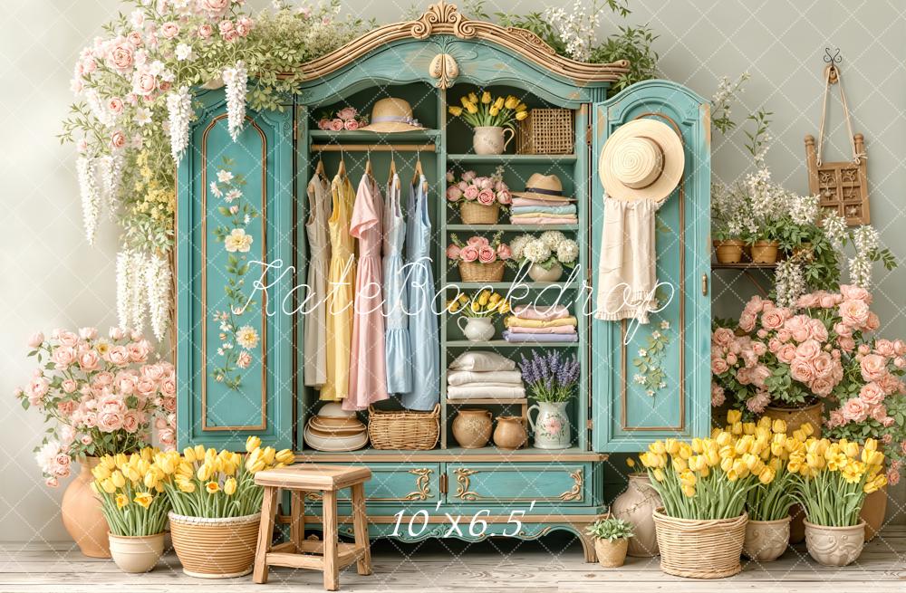 Kate Spring Cabinet Floral Arrangement Backdrop Designed by Emetselch - Image 4