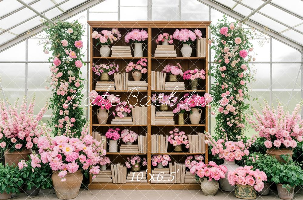 Kate Cabinet Pink Floral Greenhouse Fleece Backdrop Designed by Patty Robert - Image 2