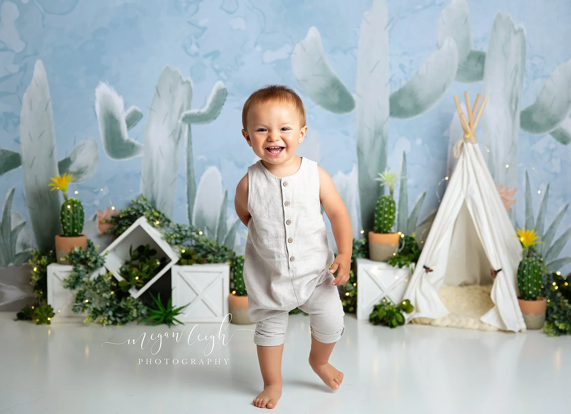 Kate Cactus Spring Children Birthday Backdrop Designed by Megan Leigh Photography - Image 4