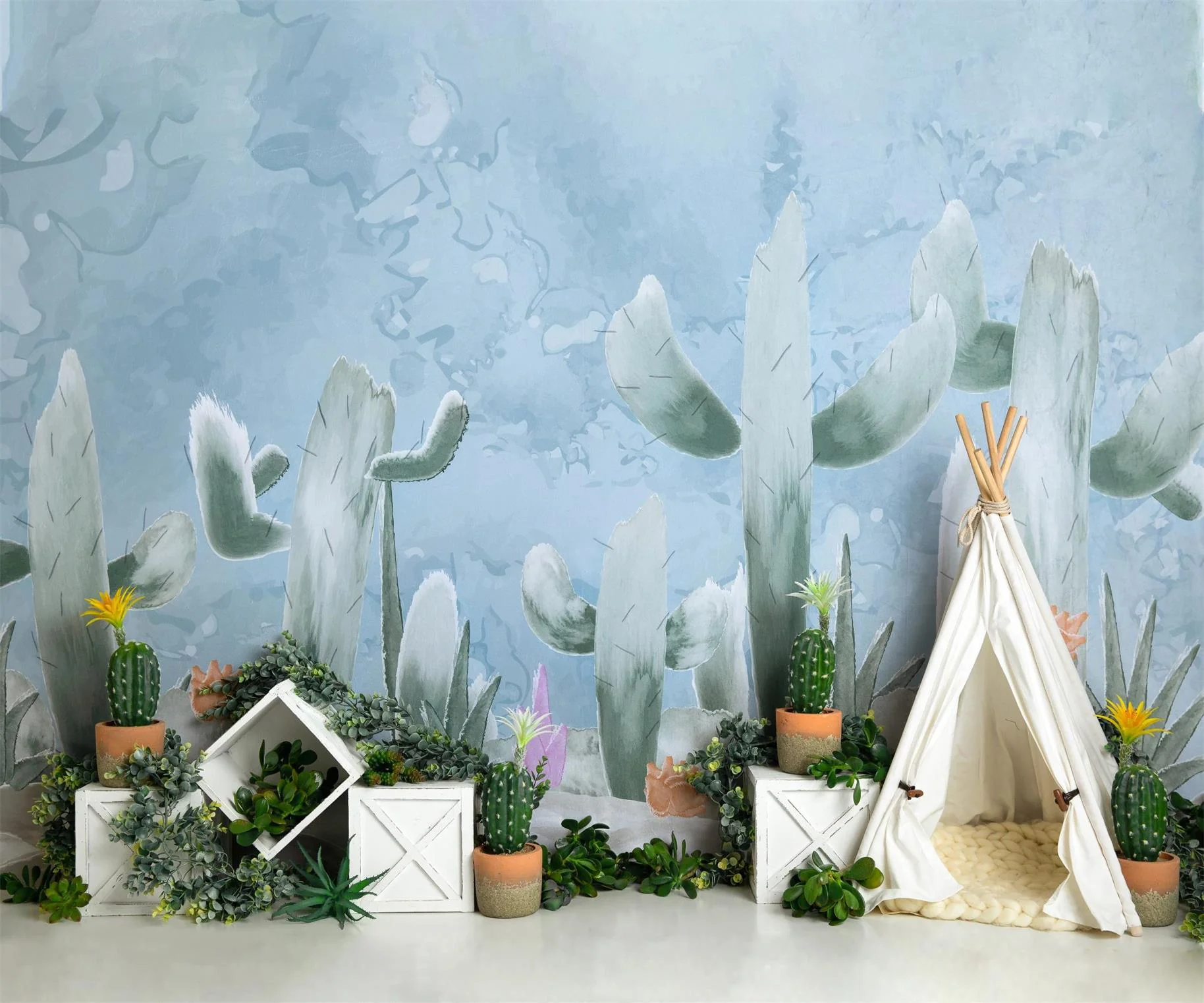 Kate Cactus with Tent Children Backdrop Designed by Megan Leigh Photography - Image 2