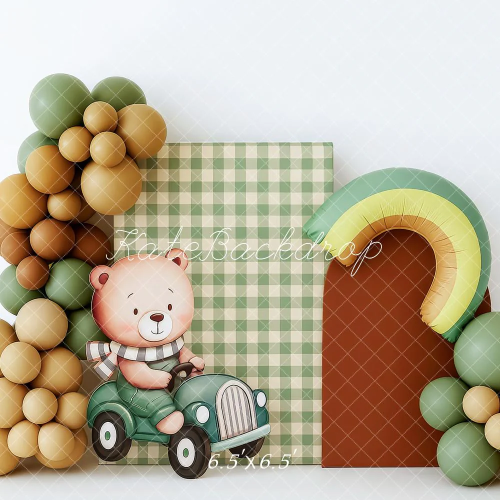 Kate Cake Smash Avocado Bear Balloon Arch Backdrop Designed by Patty Robert - Image 2