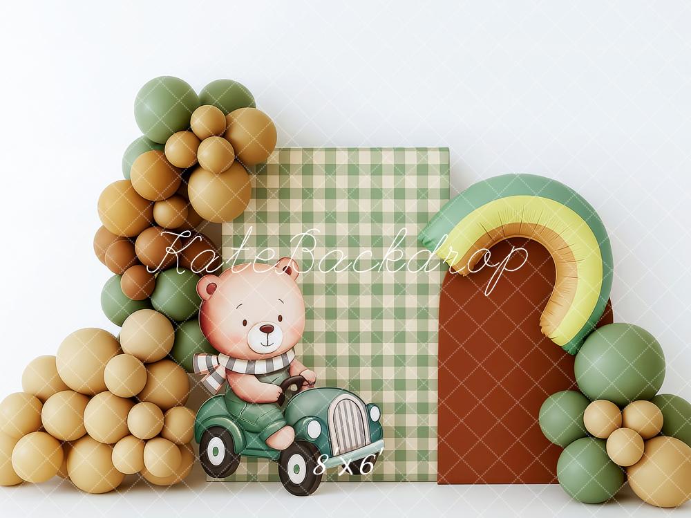 Kate Cake Smash Avocado Bear Balloon Arch Backdrop Designed by Patty Robert - Image 3