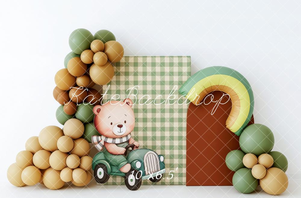 Kate Cake Smash Avocado Bear Balloon Arch Backdrop Designed by Patty Robert - Image 4