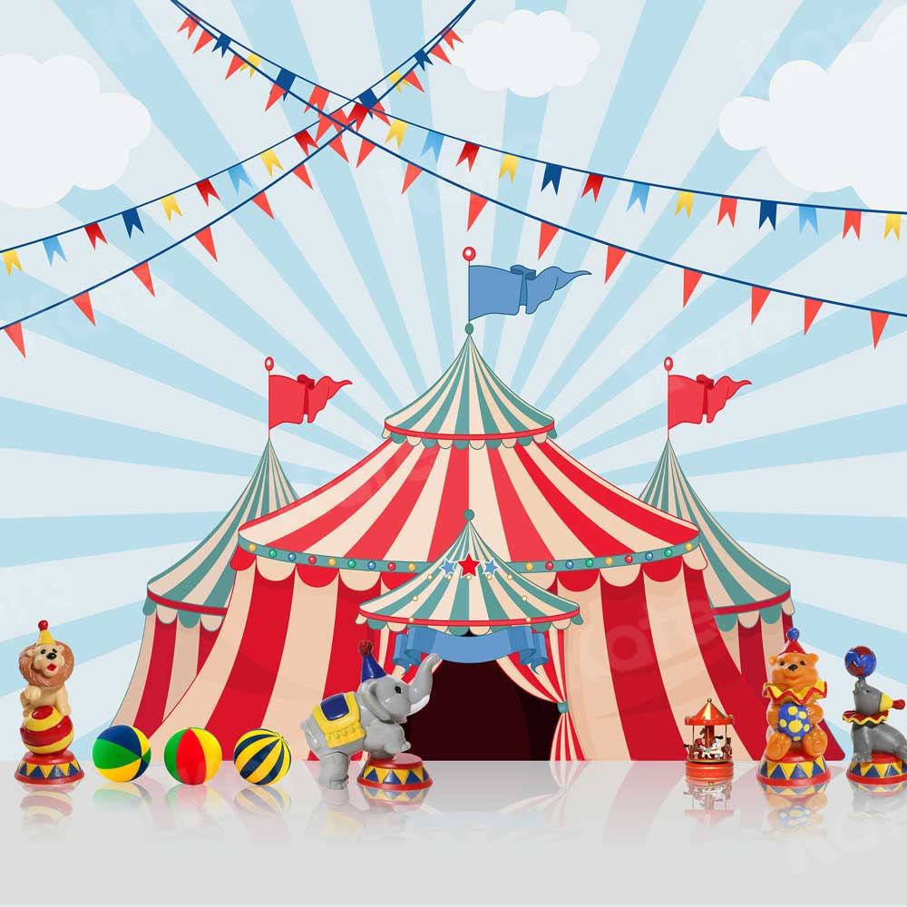 Kate Cake Smash Backdrop Circus Carnival Toys for Photography - Image 2