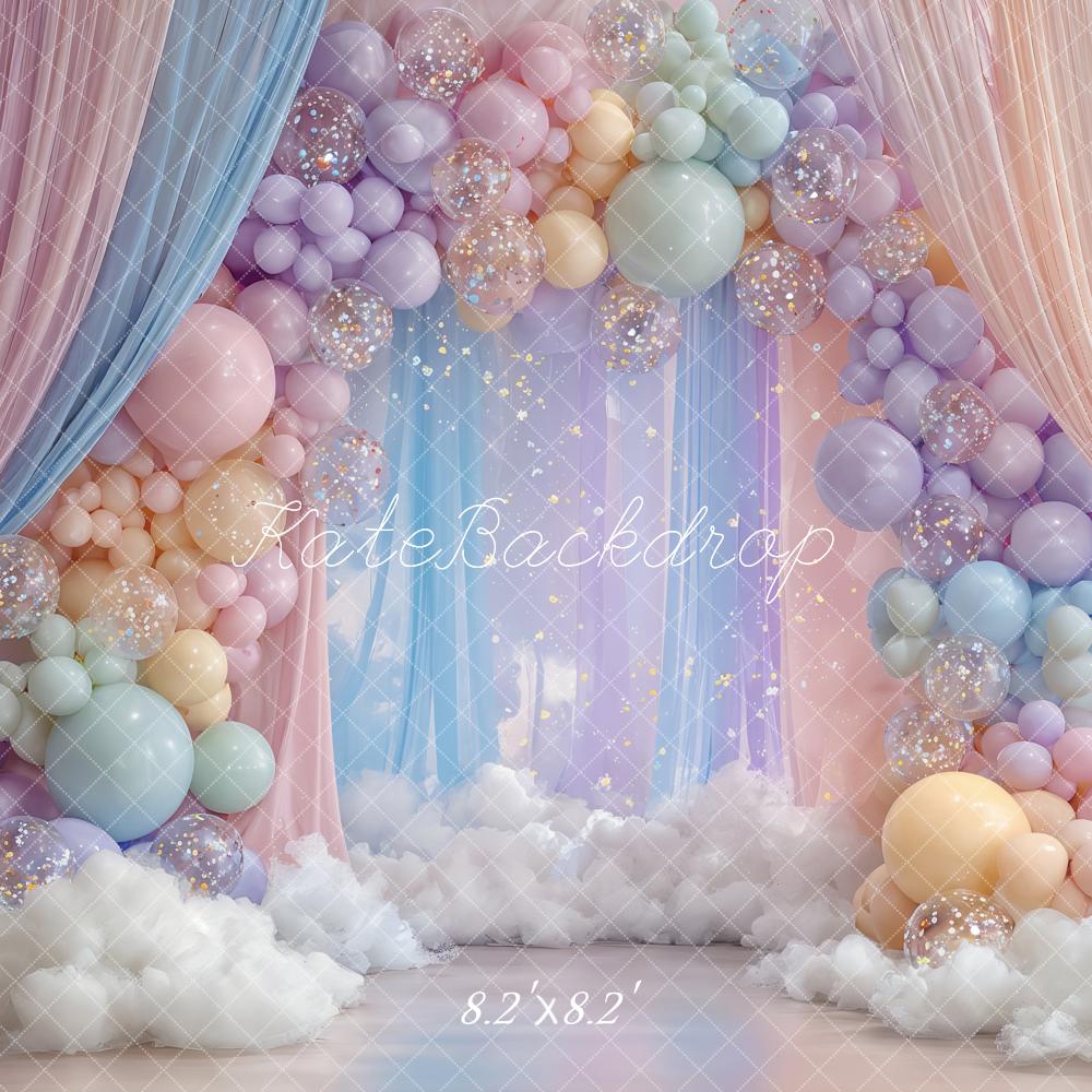 Kate Balloon Clouds Curtains Cake Smash Backdrop Designed by Ashley Paul - Image 6