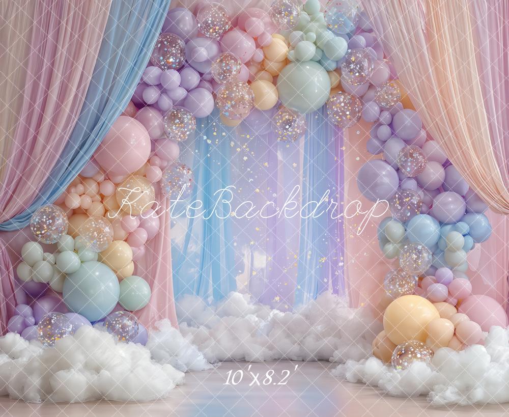 Kate Balloon Clouds Curtains Cake Smash Backdrop Designed by Ashley Paul - Image 7
