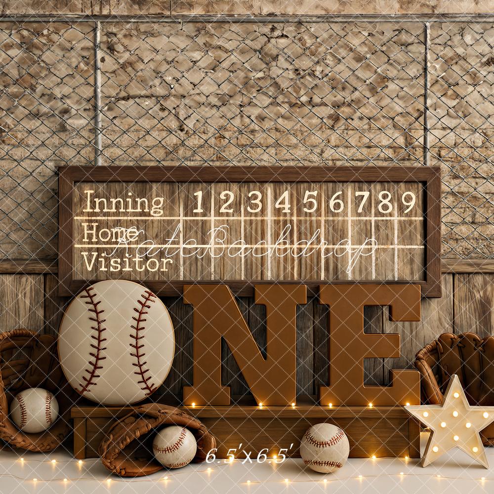 Kate Cake Smash Baseball Rustic Backdrop Designed by Ashley Paul - Image 2