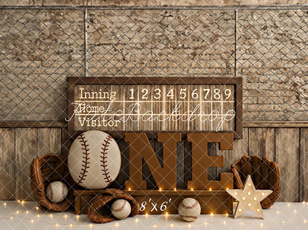 Kate Cake Smash Baseball Rustic Backdrop Designed by Ashley Paul - Image 3