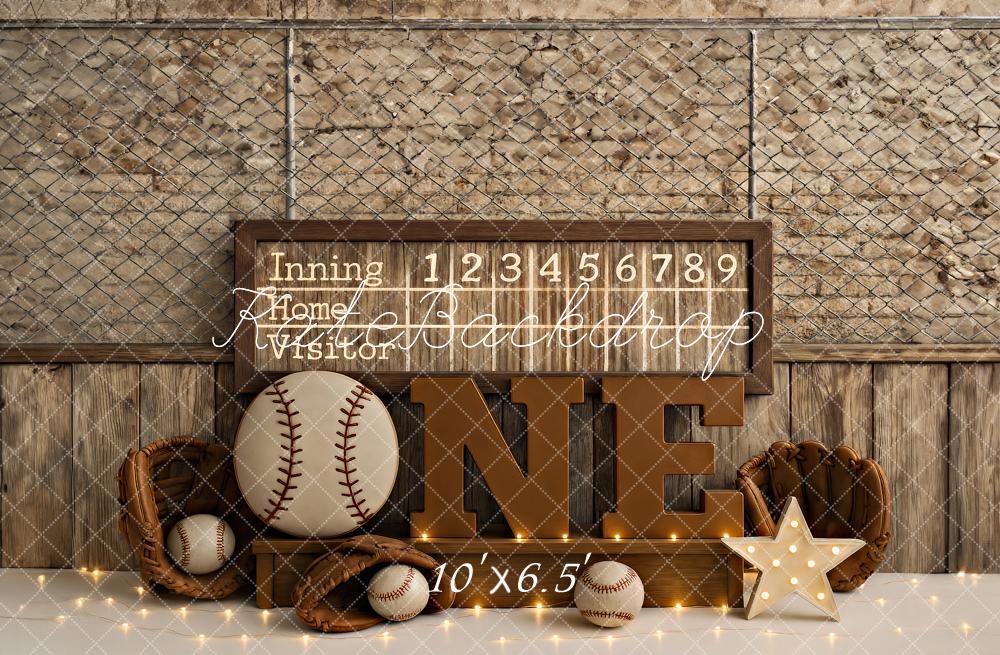 Kate Cake Smash Baseball Rustic Backdrop Designed by Ashley Paul - Image 4
