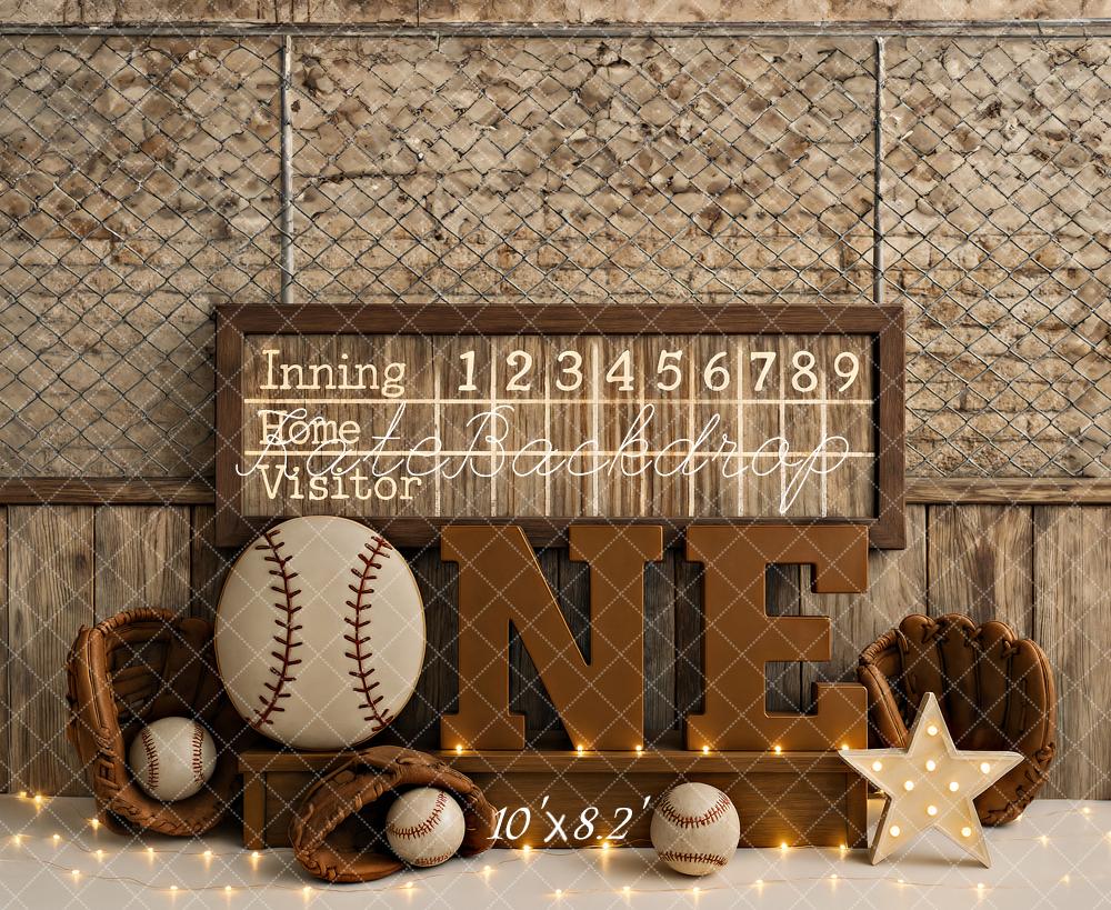 Kate Cake Smash Baseball Rustic Backdrop Designed by Ashley Paul - Image 5