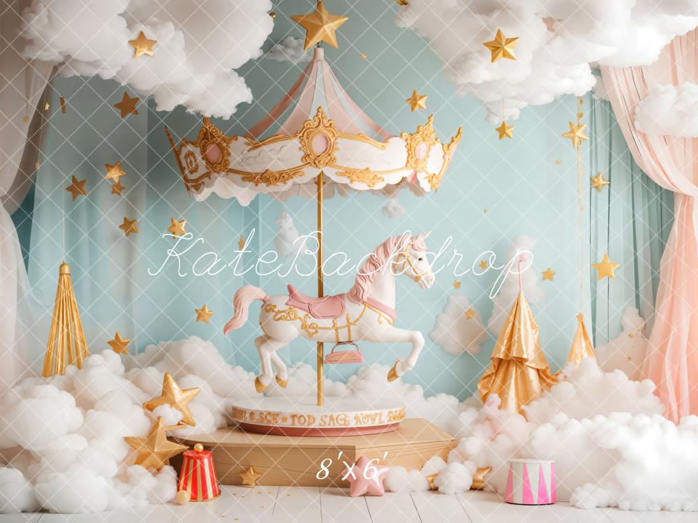 Kate Cake Smash Carousel Fantasy Cloud Backdrop Designed by Emetselch - Image 5