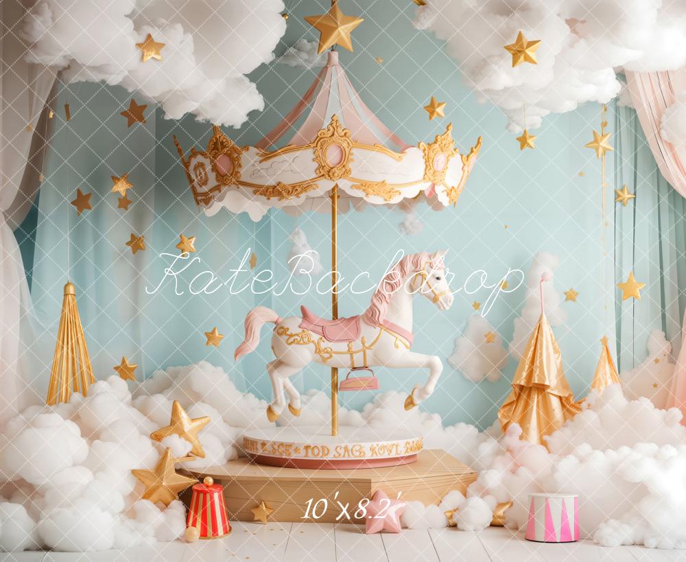 Kate Cake Smash Carousel Fantasy Cloud Backdrop Designed by Emetselch - Image 7