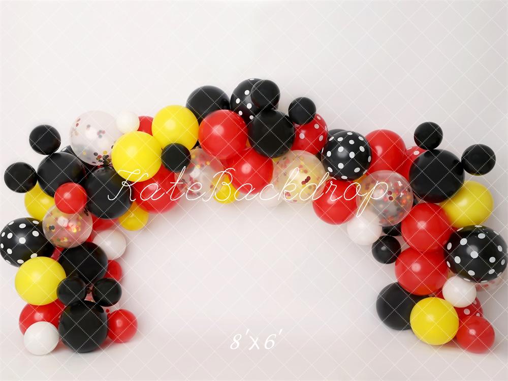 Kate Cake Smash Cartoon Mouse Balloon Arch Backdrop Designed by Melissa King - Image 3