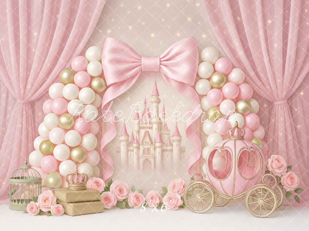 Kate Cake Smash Castle Pink Princess Carriage Backdrop Designed by Ashley Paul - Image 10