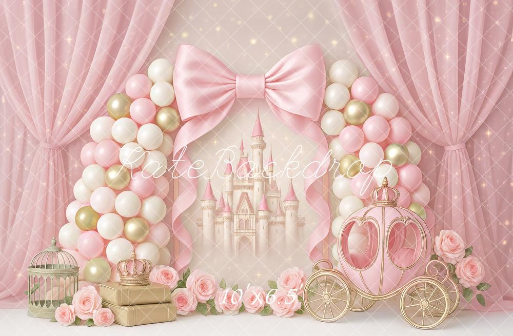 Kate Cake Smash Castle Pink Princess Carriage Backdrop Designed by Ashley Paul - Image 11