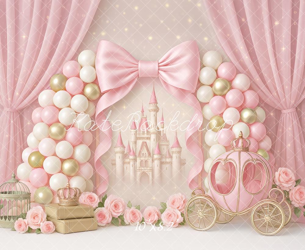 Kate Cake Smash Castle Pink Princess Carriage Backdrop Designed by Ashley Paul - Image 12