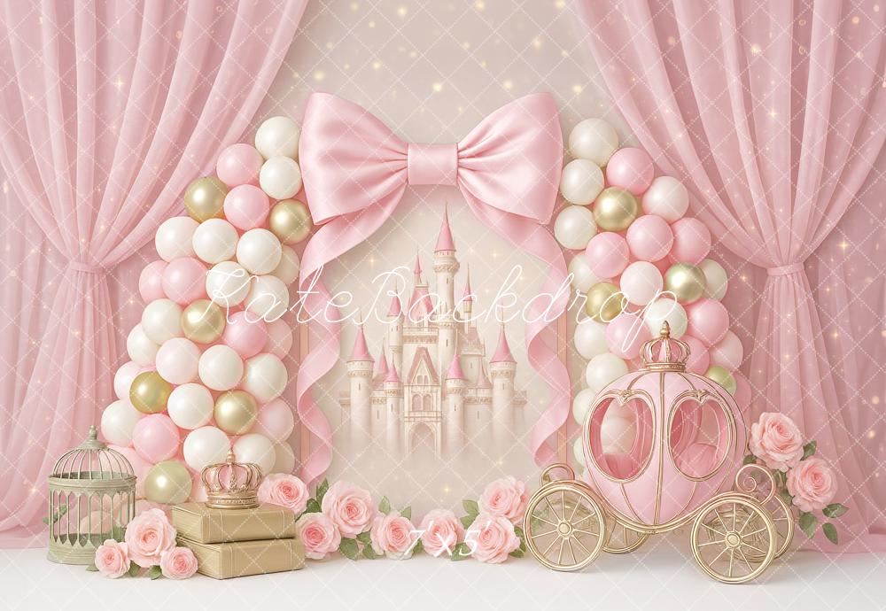 Kate Cake Smash Castle Pink Princess Carriage Backdrop Designed by Ashley Paul - Image 2