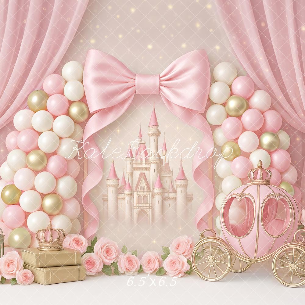 Kate Cake Smash Castle Pink Princess Carriage Backdrop Designed by Ashley Paul - Image 9
