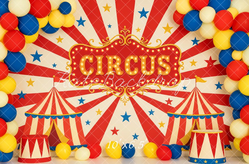 Kate Cake Smash Circus Tent Balloons Backdrop Designed by Patty Robert - Image 4