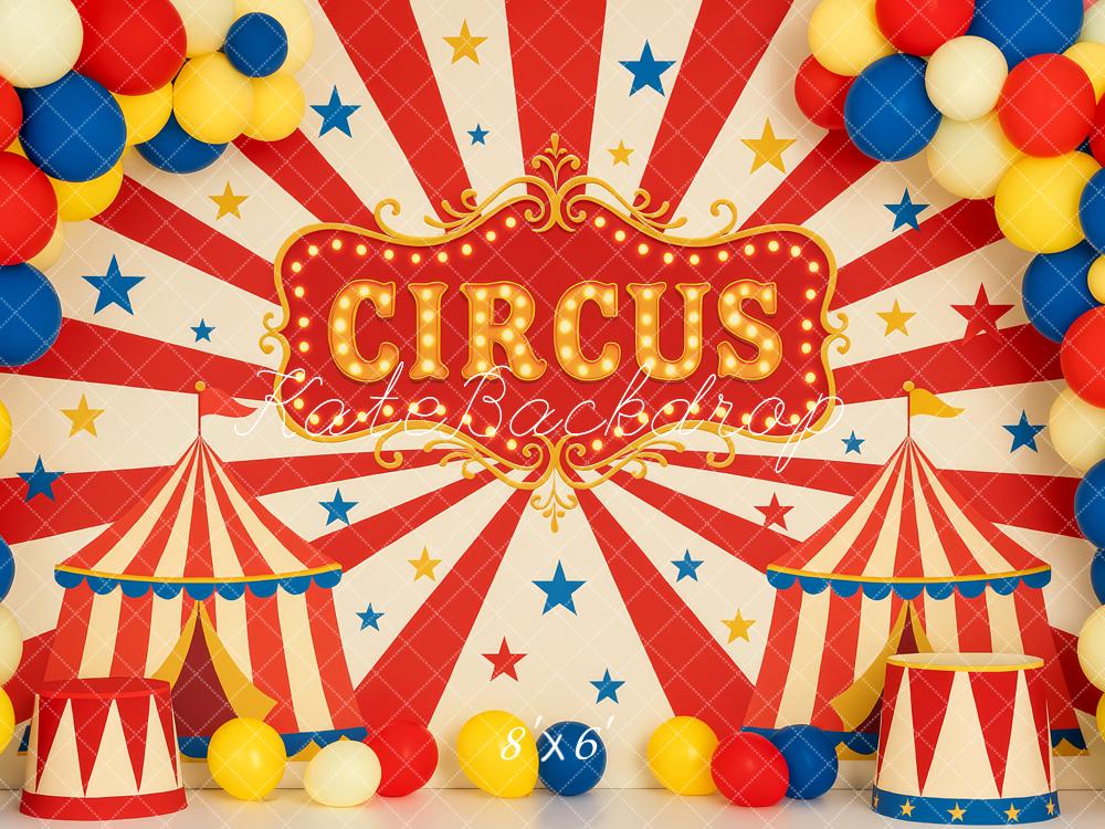 Kate Cake Smash Circus Tent Balloons Backdrop Designed by Patty Robert - Image 5