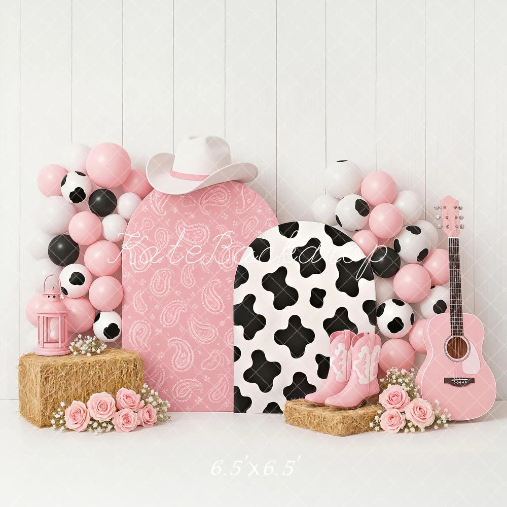 Kate Cake Smash Cowgirl Pink Western Backdrop Designed by Ashley Paul - Image 5