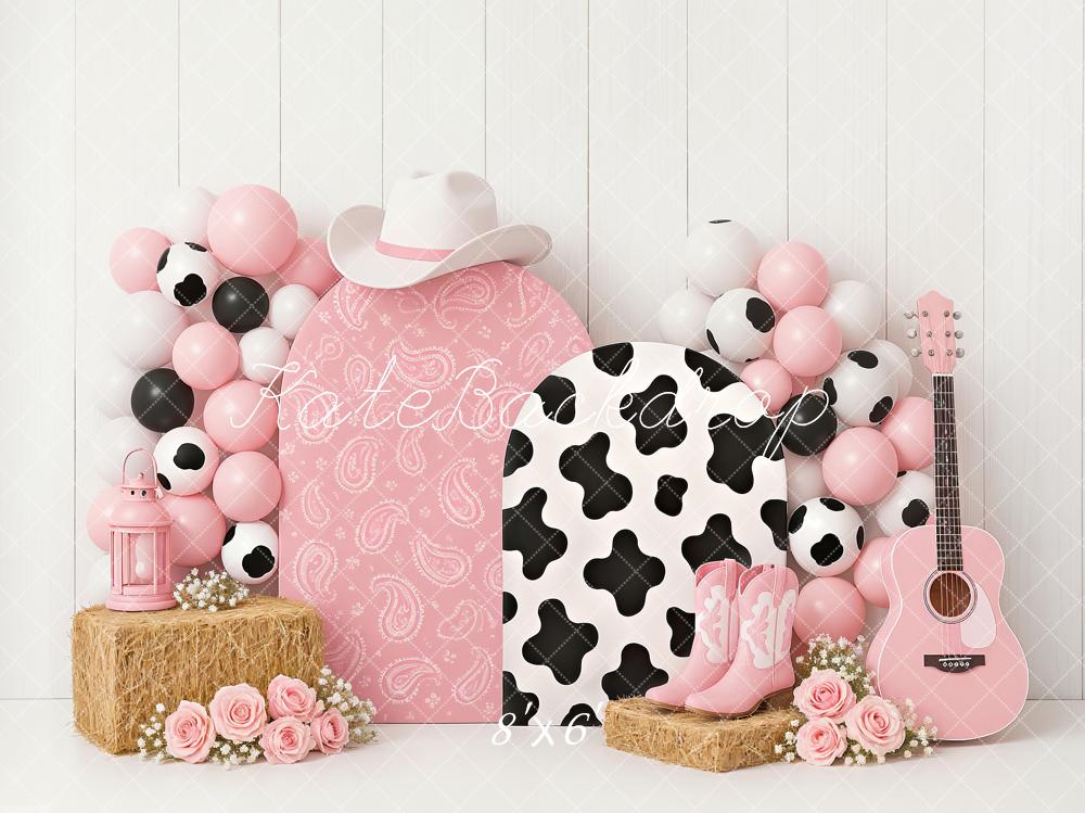 Kate Cake Smash Cowgirl Pink Western Backdrop Designed by Ashley Paul - Image 6