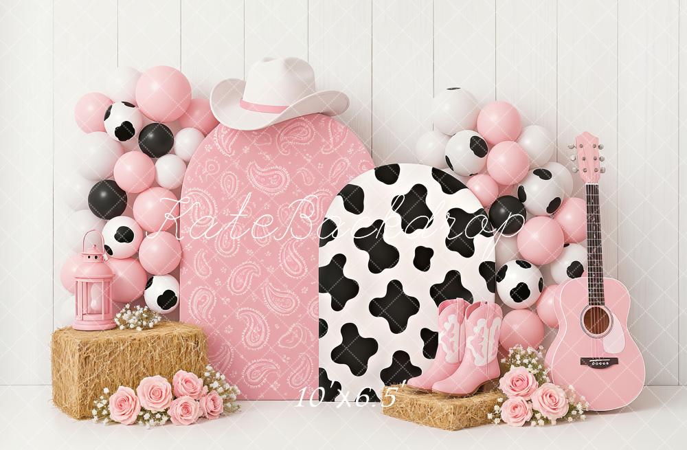 Kate Cake Smash Cowgirl Pink Western Backdrop Designed by Ashley Paul - Image 7
