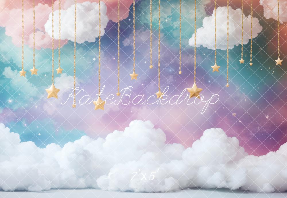 Kate Cake Smash Dreamy Clouds Starry Sky Backdrop Designed by Emetselch - Image 2