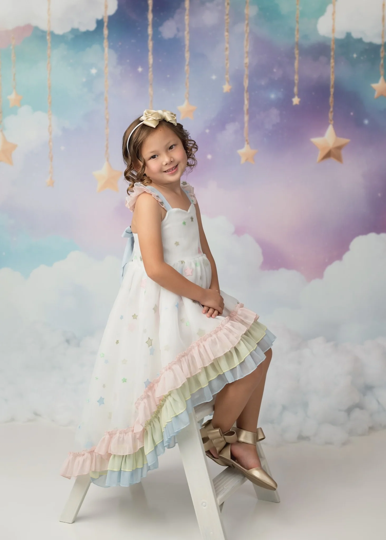 Kate Cake Smash Dreamy Clouds Starry Sky Backdrop Designed by Emetselch - Image 3