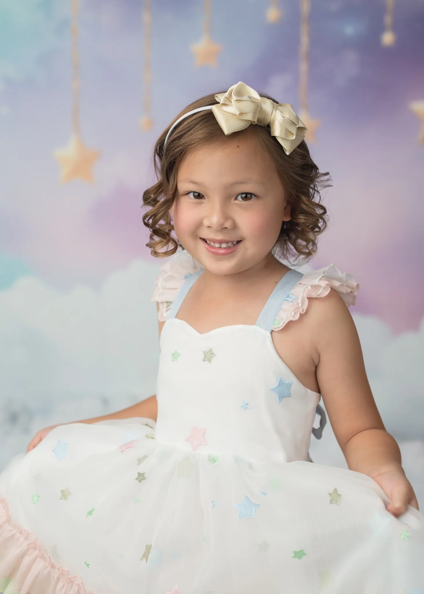 Kate Cake Smash Dreamy Clouds Starry Sky Backdrop Designed by Emetselch - Image 5